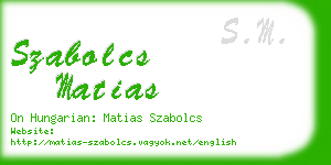 szabolcs matias business card